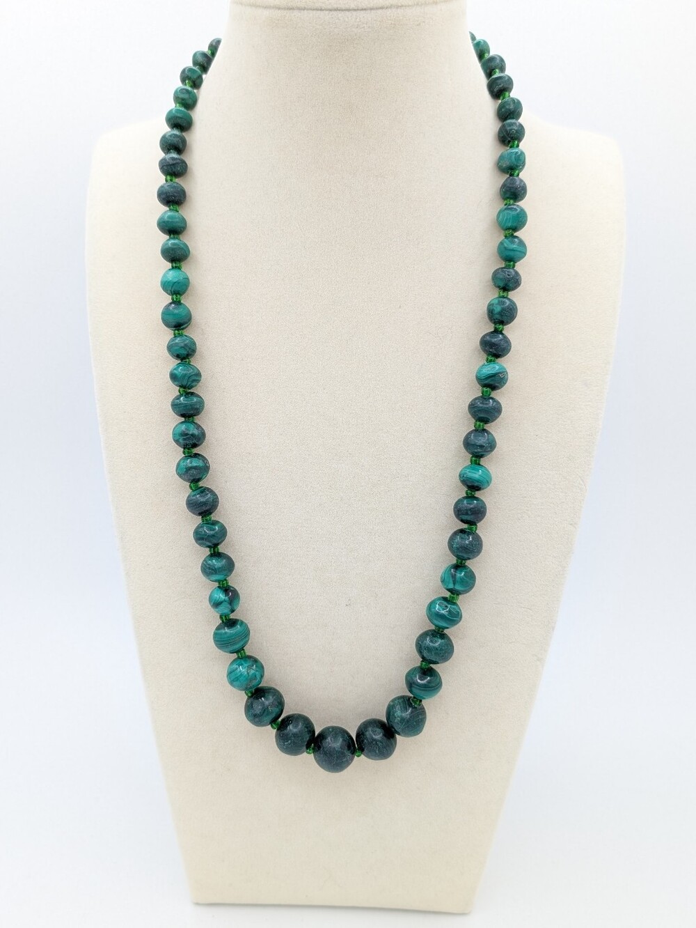 Vintage Malachite Bead Necklace